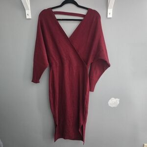Elegant Burgundy Sweater Dress